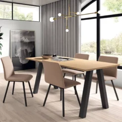 Perfecta Pisa Chaise de salle à manger moderne en métal et simili><noscript><img width=