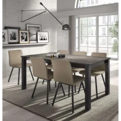 Perfecta Pisa Chaise de salle à manger moderne en métal et simili><noscript><img width=