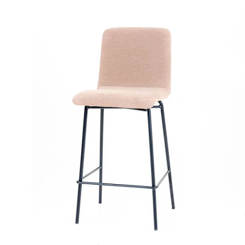 Sessio Plaza diamant Tabouret snack avec dos matelassé en tissu pieds en métal> Tabouret Snack (assise +/- 65 Cm)|Tabouret De Bar (assise +/- 80 Cm)