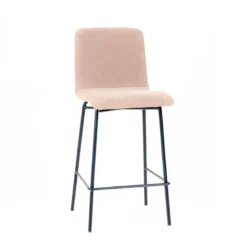 Sessio Plaza diamant Tabouret snack avec dos matelassé en tissu pieds en métal><noscript><img width=