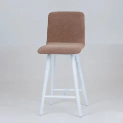 Sessio Plaza diamant Tabouret snack avec dos matelassé en tissu et pieds en bois><noscript><img width=