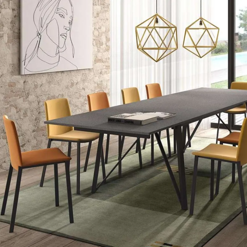 Perfecta Primera Chaise belge moderne rembourrée en simili avec pieds en métal> Chaise De Cuisine|Chaise De Salle à Manger