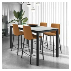 Perfecta Primera Tabouret snack belge rembourré en simili et pieds en métal><noscript><img width=