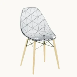 Prisma Chaise scandinave transparente avec pieds en bois> Chaise De Salle à Manger|Chaise Salon
