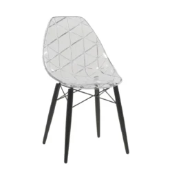 Prisma Chaise scandinave transparente avec pieds en bois><noscript><img width=