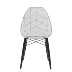 Prisma Chaise scandinave transparente avec pieds en bois><noscript><img width=