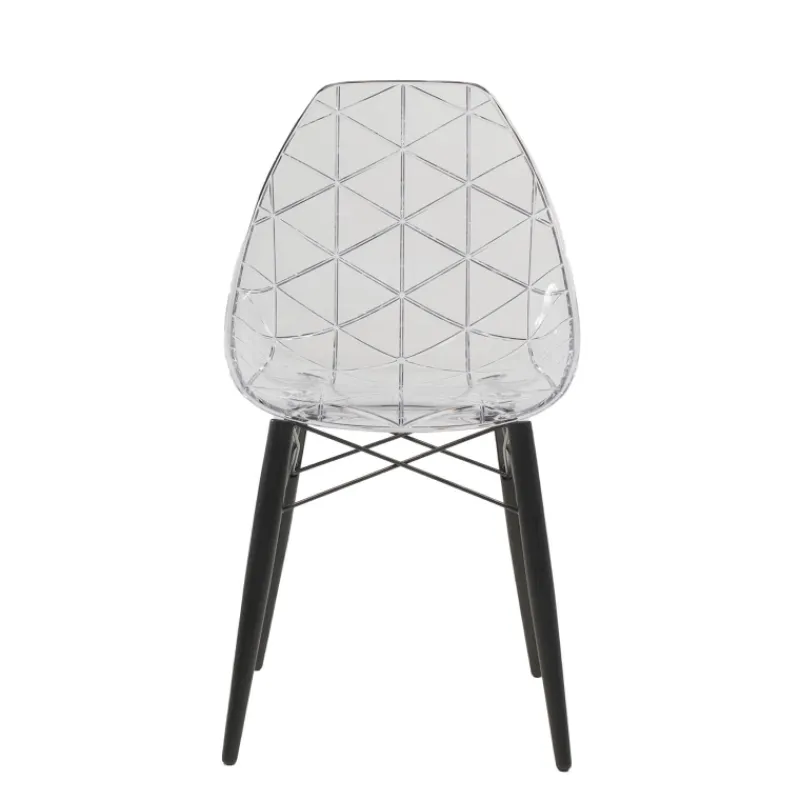 Prisma Chaise scandinave transparente avec pieds en bois> Chaise De Salle à Manger|Chaise Salon