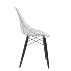 Prisma Chaise scandinave transparente avec pieds en bois><noscript><img width=