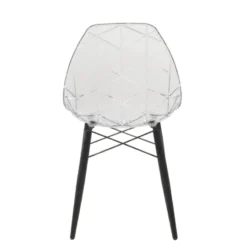 Prisma Chaise scandinave transparente avec pieds en bois><noscript><img width=