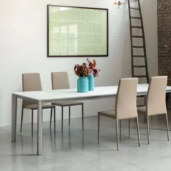 Ingenia casa Prisma Ingenia by Bontempi® Table extensible moderne en céramique et acier laqué> Table De Salle à Manger