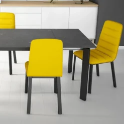 Cancio Pulsar Chaise contemporaine en tissu et métal><noscript><img width=