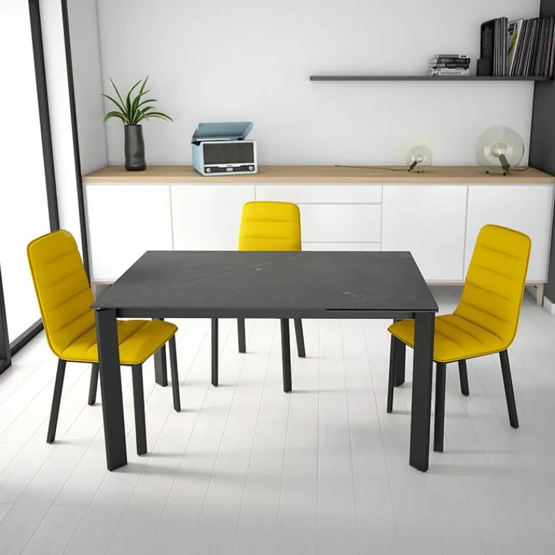Cancio Pulsar Chaise contemporaine en tissu et métal> Chaise De Salle à Manger