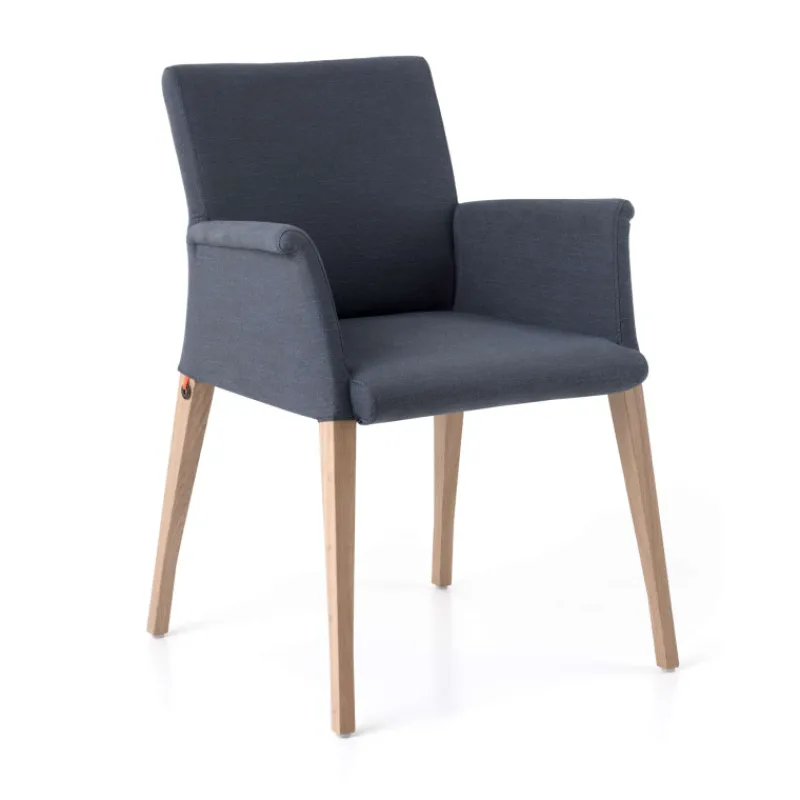 Mobitec Pure classic ® Fauteuil cocooning en tissu avec pieds en bois> Chaise De Salle à Manger|Chaise Salon