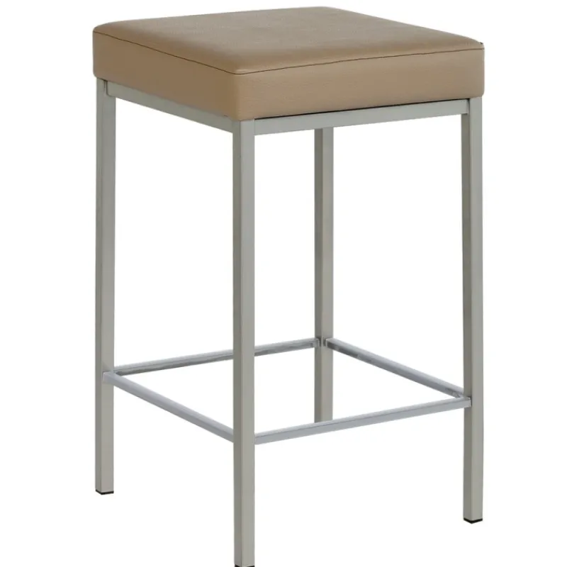 Perfecta Quadra Tabouret snack en simili et métal sans dossier> Tabouret Snack (assise +/- 65 Cm)|Tabouret De Bar (assise +/- 80 Cm)