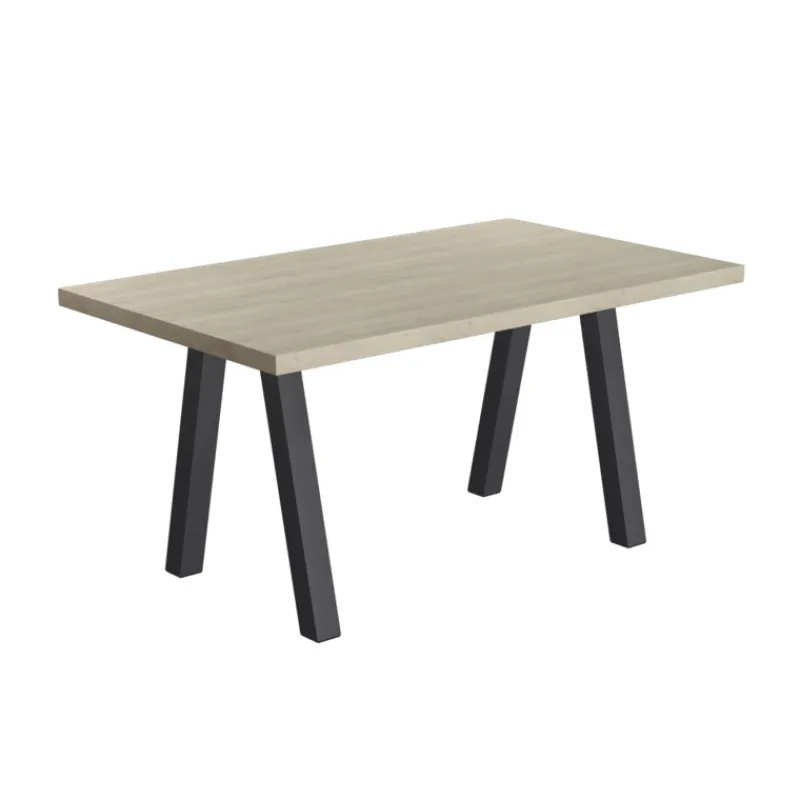 Perfecta Queen Table de salle à manger rectangulaire moderne avec pieds en métal> Table De Salle à Manger