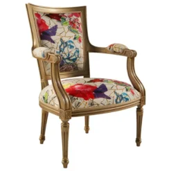 Paget Quentin Fauteuil cabriolet Louis 16 fabrication française en tissu et bois massif> Fauteuil De Salon