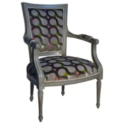 Paget Quentin Fauteuil cabriolet Louis 16 fabrication française en tissu et bois massif><noscript><img width=
