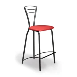 Carrier Rebecca Tabouret haut avec dossier et pieds en métal fabriqué en France> Tabouret Snack (assise +/- 65 Cm)|Tabouret De Bar (assise +/- 80 Cm)