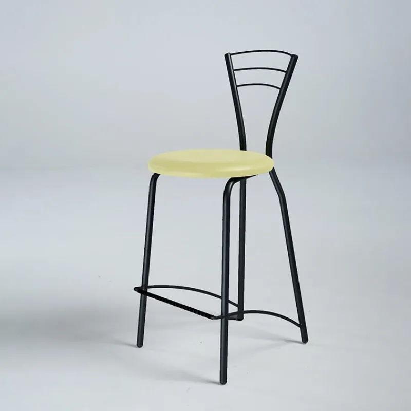 Carrier Rebecca Tabouret haut avec dossier et pieds en métal fabriqué en France> Tabouret Snack (assise +/- 65 Cm)|Tabouret De Bar (assise +/- 80 Cm)