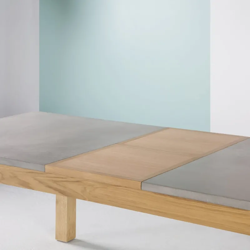 Neoh Repas Table française extensible en béton ciré et bois massif> Table De Salle à Manger