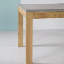 Neoh Repas Table française extensible en béton ciré et bois massif><noscript><img width=