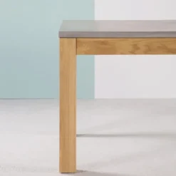 Neoh Repas Table française extensible en béton ciré et bois massif><noscript><img width=