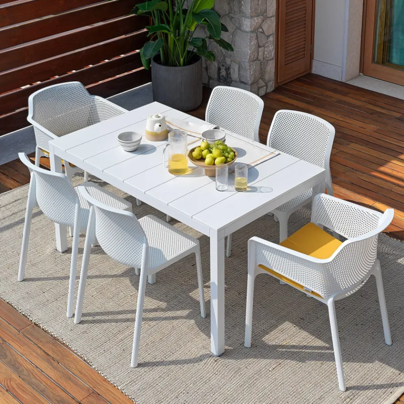 Rio Table de jardin extensible en polypropylène DurelTop et aluminium> Table De Jardin