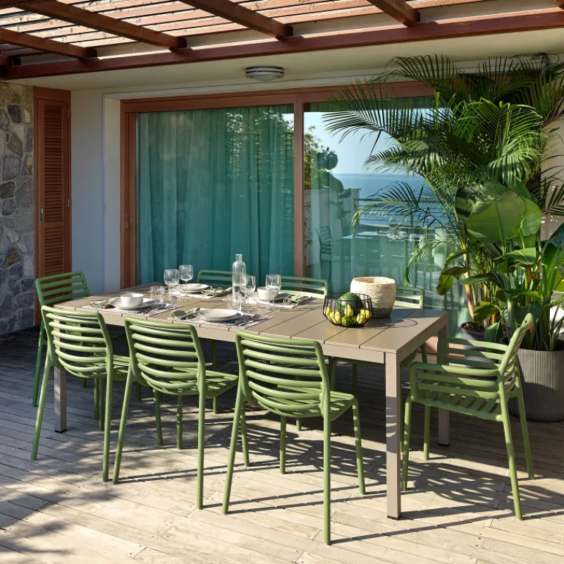 Rio Table de jardin extensible en polypropylène DurelTop et aluminium> Table De Jardin