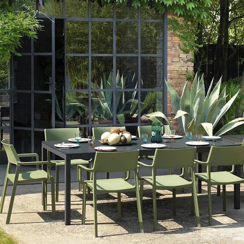 Rio Table de jardin extensible en polypropylène DurelTop et aluminium> Table De Jardin