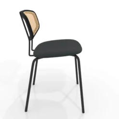 Perfecta Ritmo Chaise rétro avec dossier en cannage rotin et assise en simili> Chaise De Cuisine|Chaise De Salle à Manger