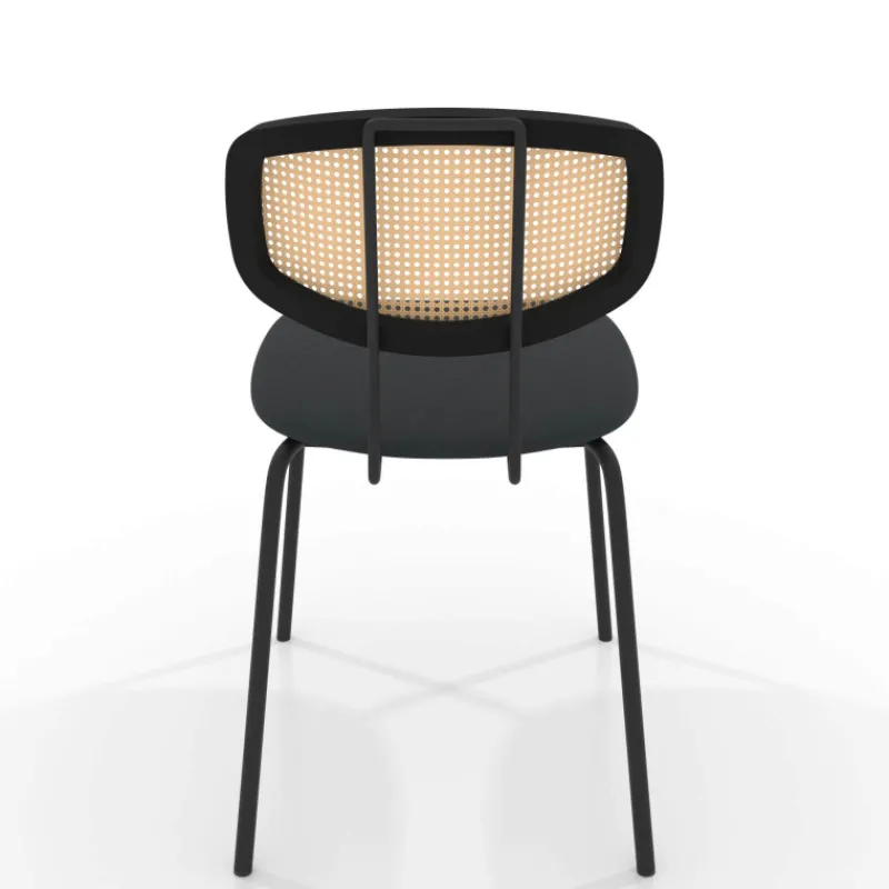 Perfecta Ritmo Chaise rétro avec dossier en cannage rotin et assise en simili> Chaise De Cuisine|Chaise De Salle à Manger