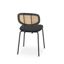 Perfecta Ritmo Chaise vintage dossier en cannage rotin et assise tissu><noscript><img width=