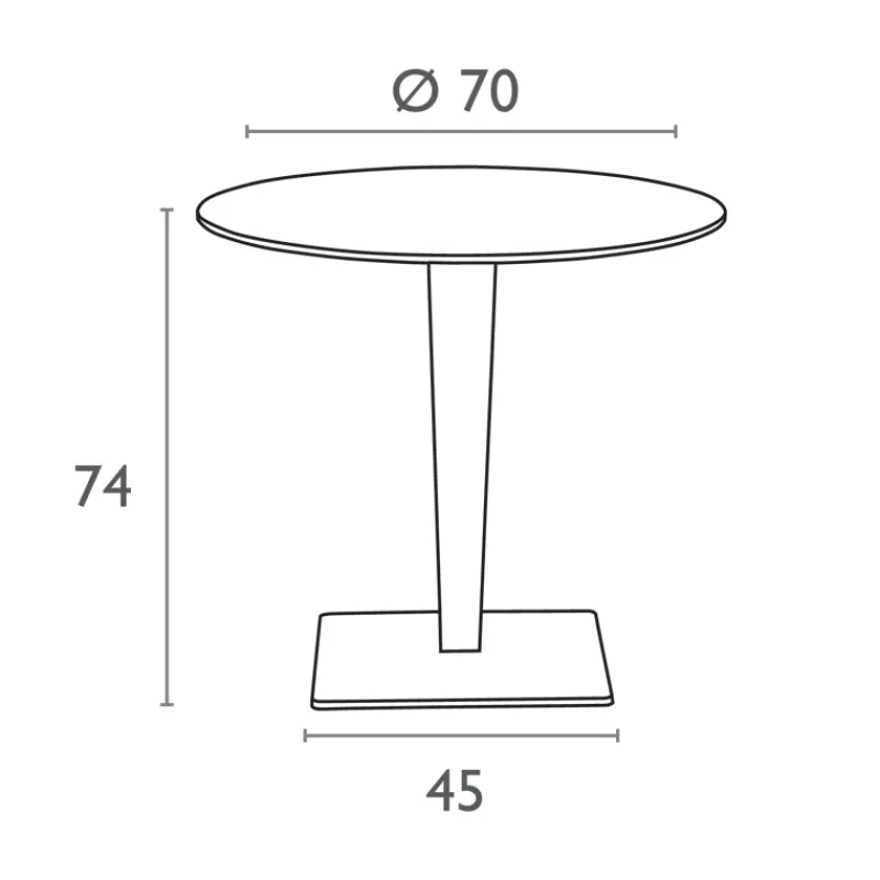Riva Table de jardin ronde en résine tressée et plateau werzalit> Table De Jardin
