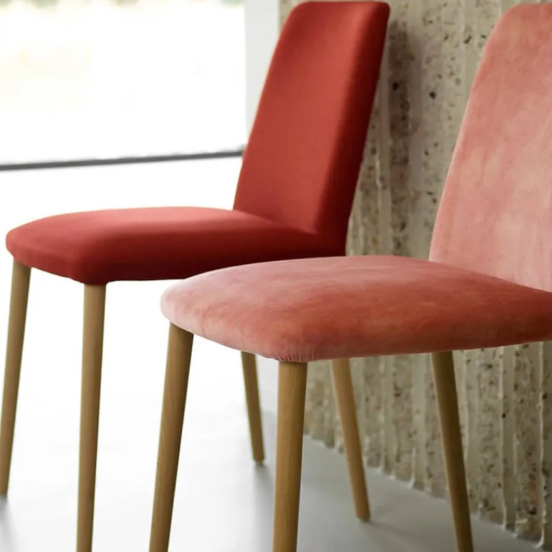 Mobitec Rob C01 ® Chaise moderne en tissu rembourrée avec pieds en bois massif> Chaise De Salle à Manger|Chaise Salon