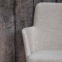 Mobitec Rob C02 ® Fauteuil de salle à manger cocooning en tissu et pieds bois><noscript><img width=