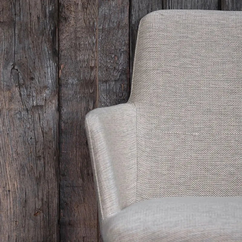 Mobitec Rob C02 ® Fauteuil de salle à manger cocooning en tissu et pieds bois> Chaise De Salle à Manger|Chaise Salon