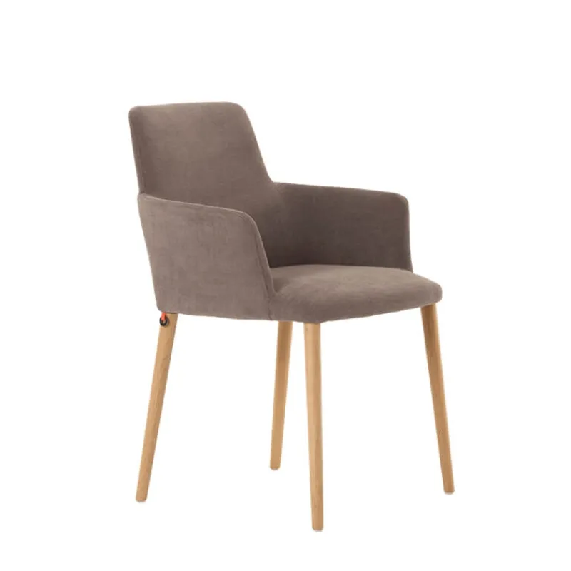 Mobitec Rob C02 ® Fauteuil de salle à manger cocooning en tissu et pieds bois> Chaise De Salle à Manger|Chaise Salon