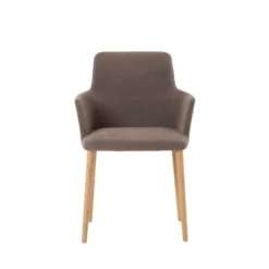 Mobitec Rob C02 ® Fauteuil de salle à manger cocooning en tissu et pieds bois><noscript><img width=