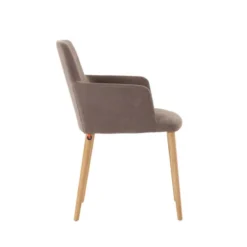 Mobitec Rob C02 ® Fauteuil de salle à manger cocooning en tissu et pieds bois><noscript><img width=