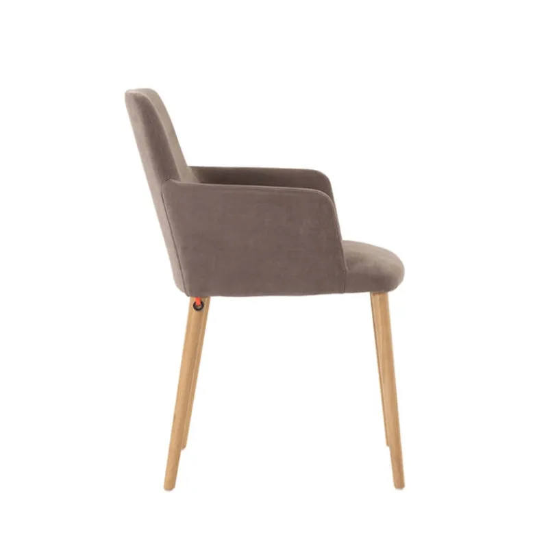 Mobitec Rob C02 ® Fauteuil de salle à manger cocooning en tissu et pieds bois> Chaise De Salle à Manger|Chaise Salon