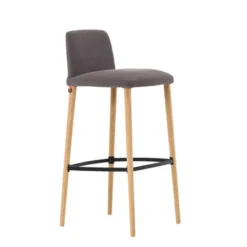 Mobitec Rob C06 ® Tabouret de bar en tissu et pieds bois massif> Tabouret De Bar (assise +/- 80 Cm)