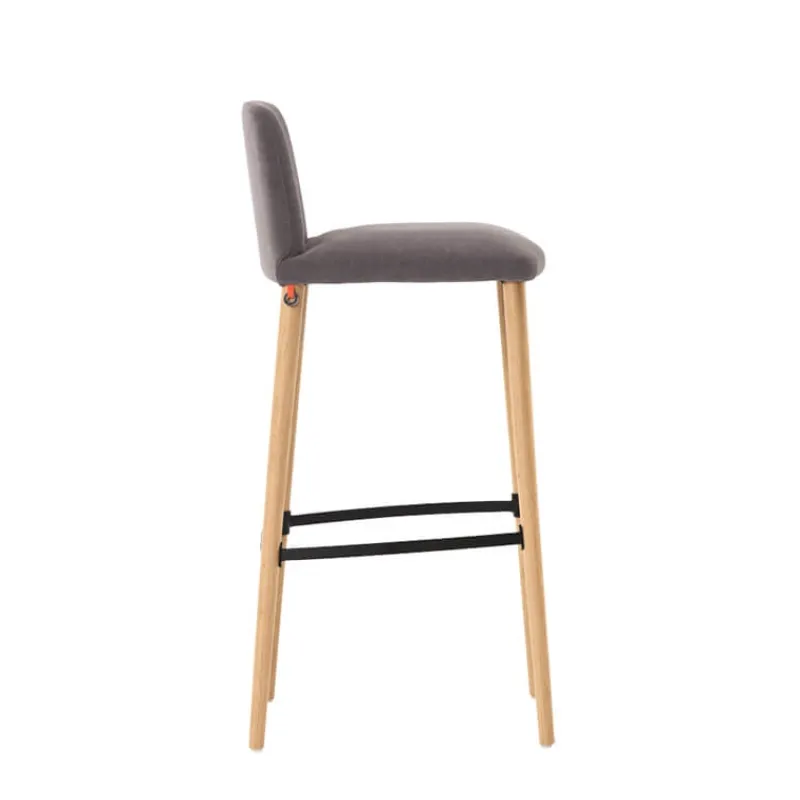Mobitec Rob C06 ® Tabouret de bar en tissu et pieds bois massif> Tabouret De Bar (assise +/- 80 Cm)
