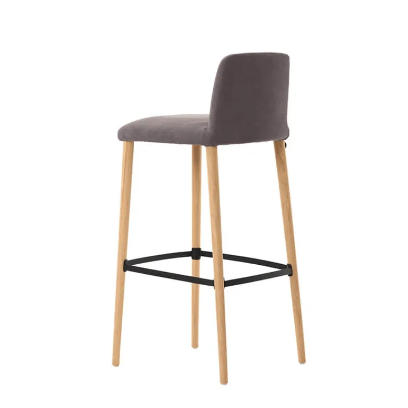 Mobitec Rob C06 ® Tabouret de bar en tissu et pieds bois massif> Tabouret De Bar (assise +/- 80 Cm)
