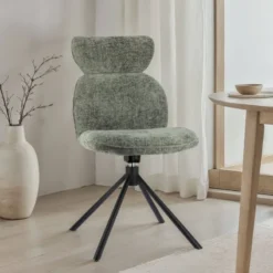 RosaChaise pivotante en tissu avec pieds en métal><noscript><img width=