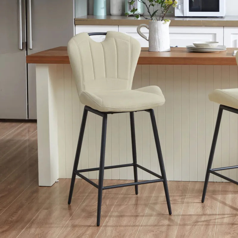 SachaTabouret snack en tissu pivotant avec poignée et pieds en métal> Tabouret Snack (assise +/- 65 Cm)|Tabouret De Bar (assise +/- 80 Cm)