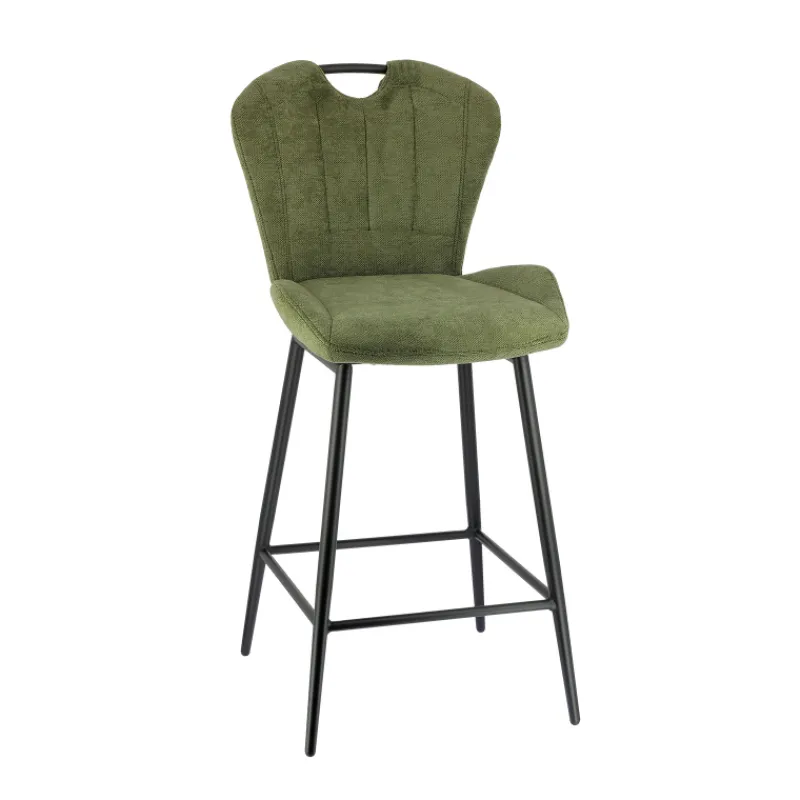 SachaTabouret snack en tissu pivotant avec poignée et pieds en métal> Tabouret Snack (assise +/- 65 Cm)|Tabouret De Bar (assise +/- 80 Cm)