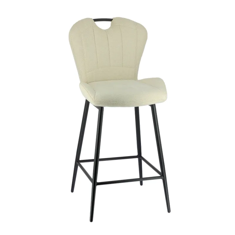 SachaTabouret snack en tissu pivotant avec poignée et pieds en métal> Tabouret Snack (assise +/- 65 Cm)|Tabouret De Bar (assise +/- 80 Cm)