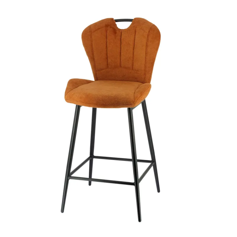 SachaTabouret snack en tissu pivotant avec poignée et pieds en métal> Tabouret Snack (assise +/- 65 Cm)|Tabouret De Bar (assise +/- 80 Cm)