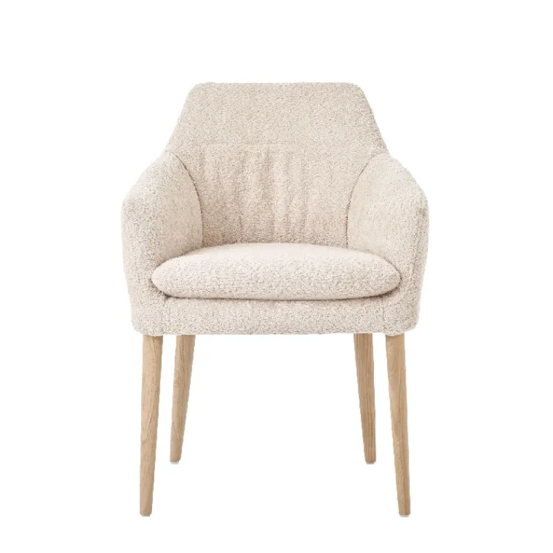 Mobitec Saga ® Fauteuil confortable en tissu et pieds en bois> Chaise De Salle à Manger|Chaise Salon