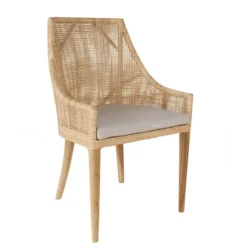 Kok SaigonFauteuil de table en rotin naturel><noscript><img width=